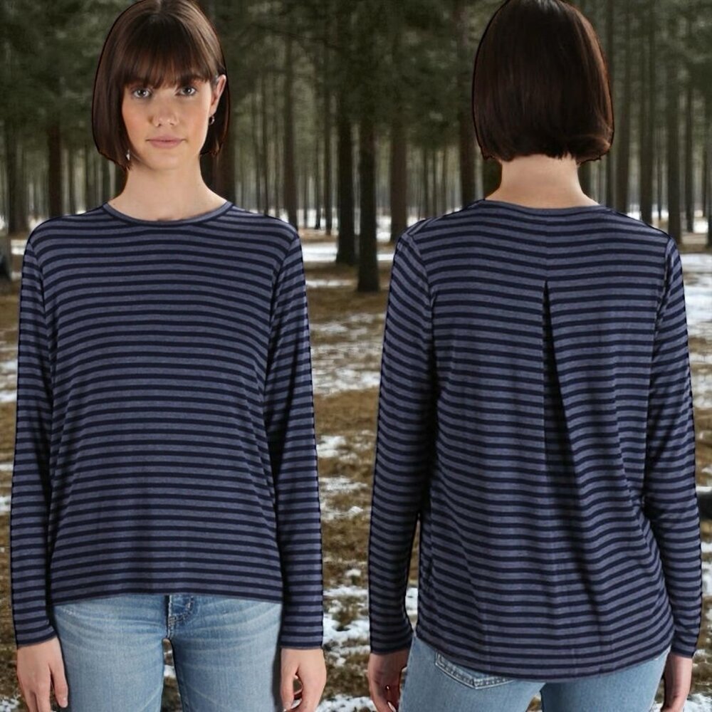 Majestic Paris for Neiman Marcus Super Soft Touch Blue Stripe Lounge Capsule S